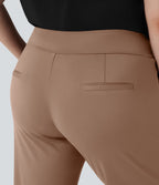Pantalon tailleur évasé grande taille taille haute Halara Flex™ DayStretch avec poches zippées latérales
