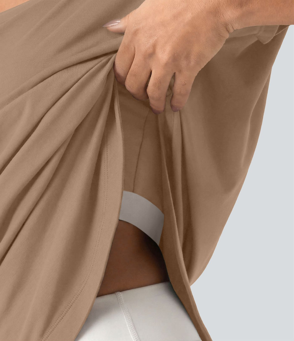Top de sport yoga asymétrique à épaule dénudée manches courtes ourlet arrondi et coupe asymétrique à séchage rapide – Soutien-gorge intégré