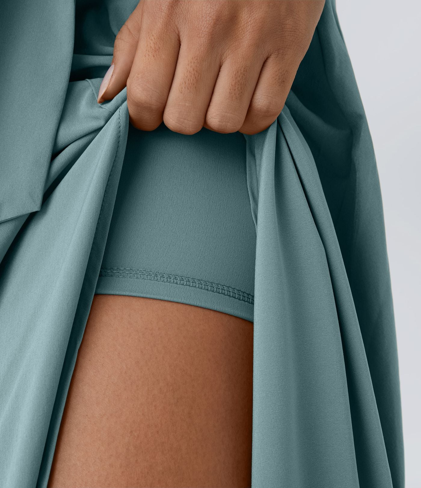Breezeful™ Jupe Taille Haute Casual Midi Séchage Rapide Fluide Fentes Latérales Nouées 2 en 1