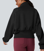 Veste de sport SpacerTek™ col montant, manches chauve-souris et détails contrastants, avec poches