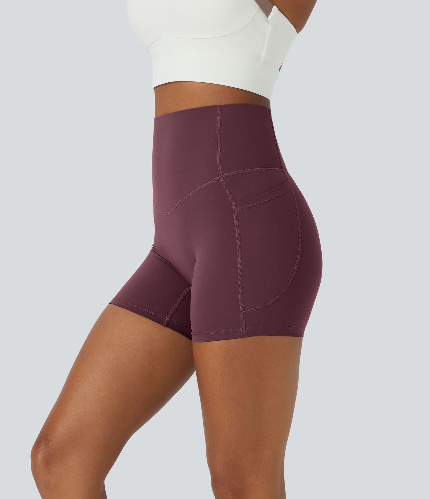 Short cycliste d'entraînement gainant taille haute UltraSculpt™ SoCinched à poches latérales 12,5 cm