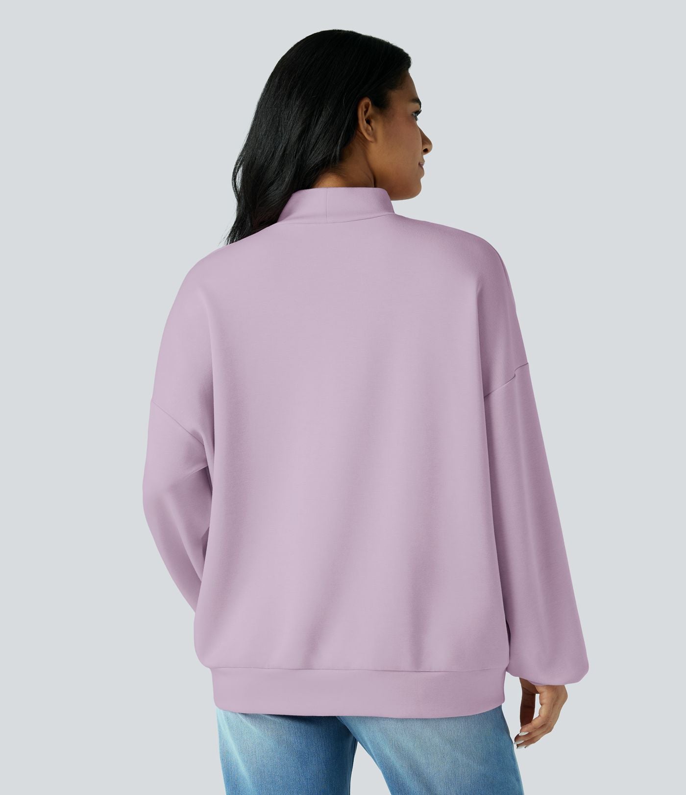 Sweatshirt casual col montant coupe décontractée avec poches