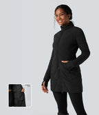 Doudoune PuffFlex col montant double zip avec passants pouces avec poches
