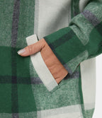 Veste de Casual à Carreaux en Polaire à Capuche avec Cordon de Serrage Boutons et Poches Latérales