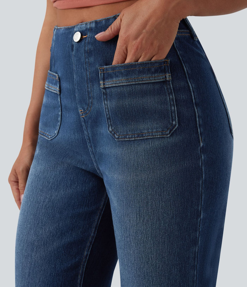 Jean droit Halara Flex™ casual taille haute avec poches
