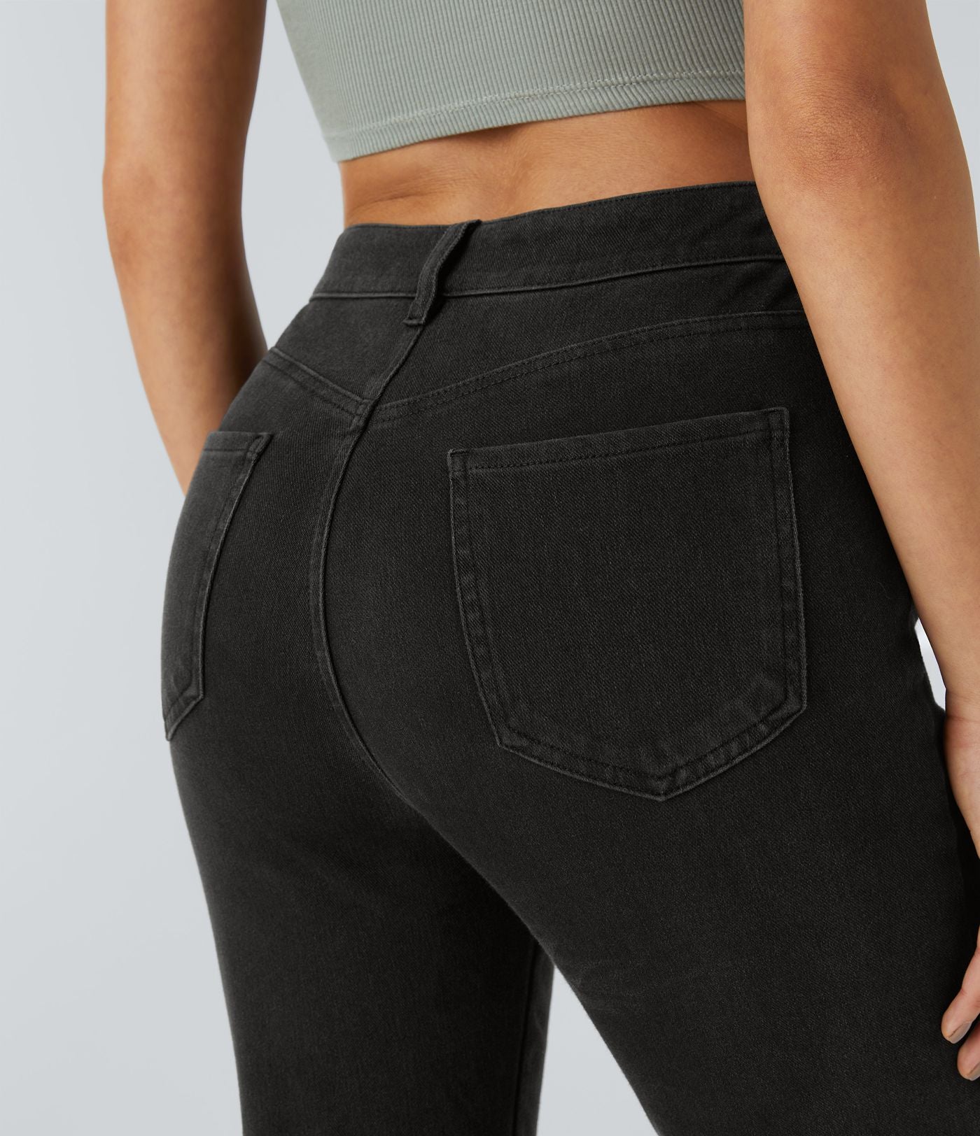 Halara Flex™ Jean Évasé Casual Taille Mi-haute Tricot Extensible Boutonnés Poches