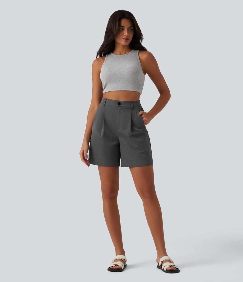 Short casual ample taille haute avec poches
