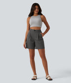 Short casual ample taille haute avec poches