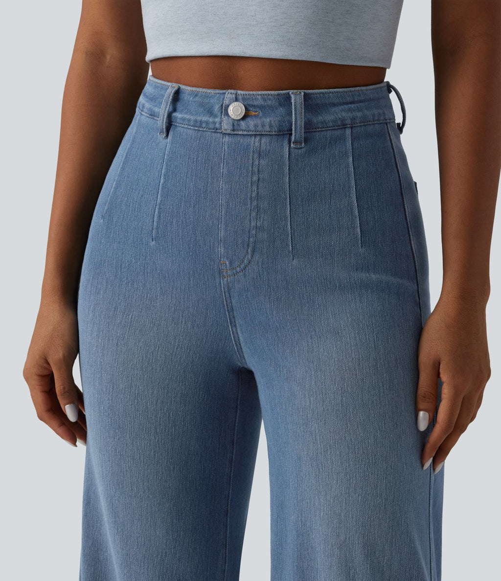 Jean large décontracté Halara Flex™ Curvy taille haute gainant avec poches