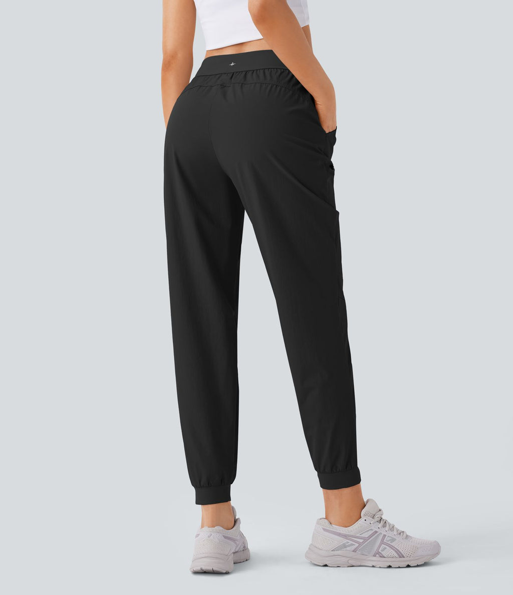 Pantalon de randonnée déperlant et résistant à l'usure, taille moyenne à cordon, poches multiples et doublure polaire