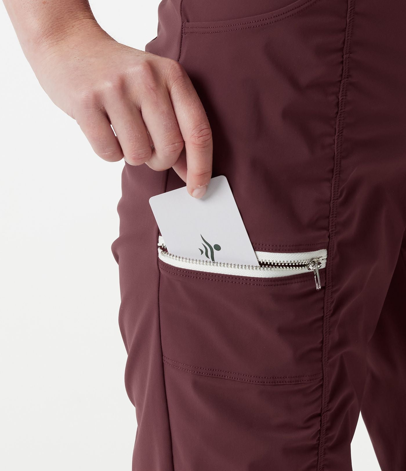 Pantalon slim de running taille haute à séchage rapide avec fronces et poches