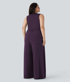 Combinaison grande taille col V sans manches avec poches - Édition Easy Peasy