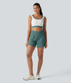 Short de yoga SoftlyZero™ Airy croisé taille haute 2-en-1 effet frais InstantCool 12,5 cm avec poches