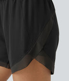 Short 12,5cm Running Fluide 2 en Taille Mi-Haut Cordon de Serrage Mesh Contrastant