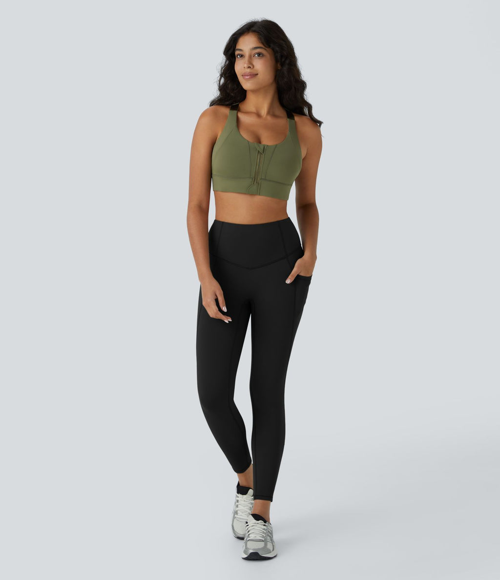 Legging 7/8 de yoga Softlyzero™ thermique taille haute avec poches latérales