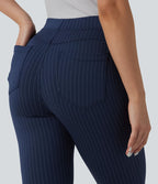 Pantalon bureau taille haute coupe skinny avec poches