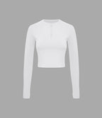 Softlyzero™ Plush Top Sport de Golf Court à Manches Longues avec Trou pour Pouce et Demi-Zip