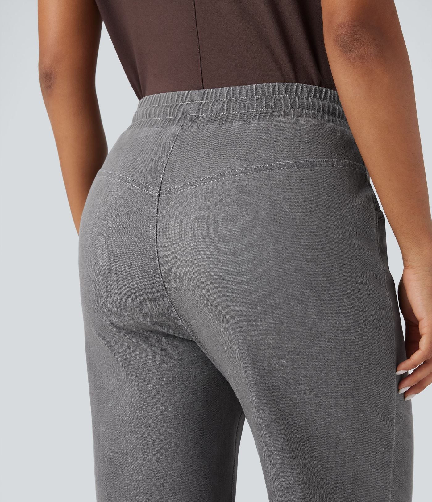 Jean Halara Flex™ taille haute large à cordon de serrage en maille extensible effet frais InstantCool avec poches