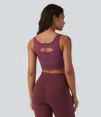 OneForm Brassière de sport de yoga sans coutures maintien léger avec découpes et soutien-gorge intégré réversible