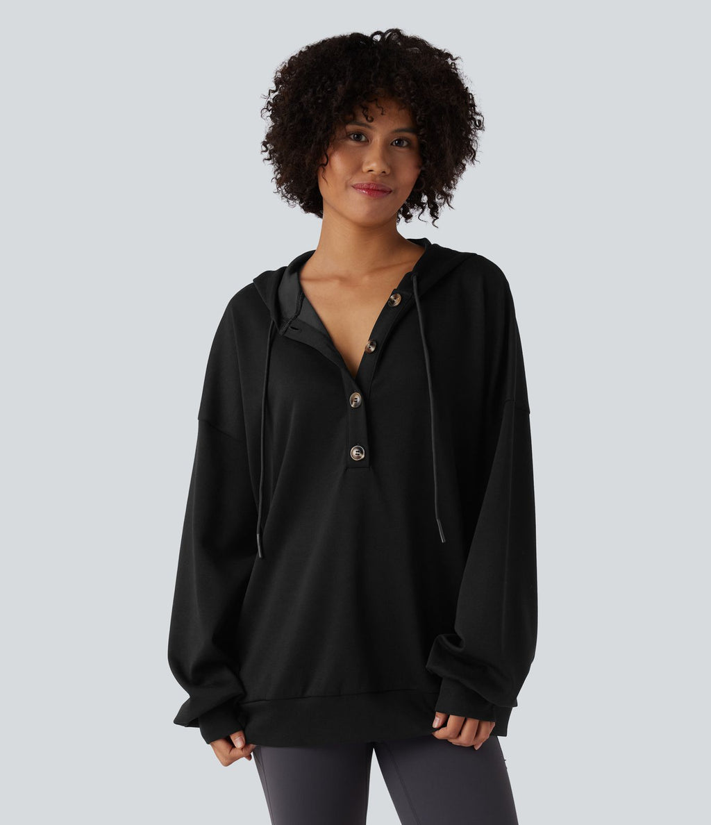 Sweat-shirt décontracté à capuche, cordon de serrage, manches longues et poches