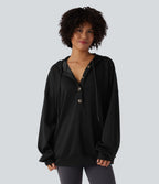 Sweat-shirt décontracté à capuche, cordon de serrage, manches longues et poches