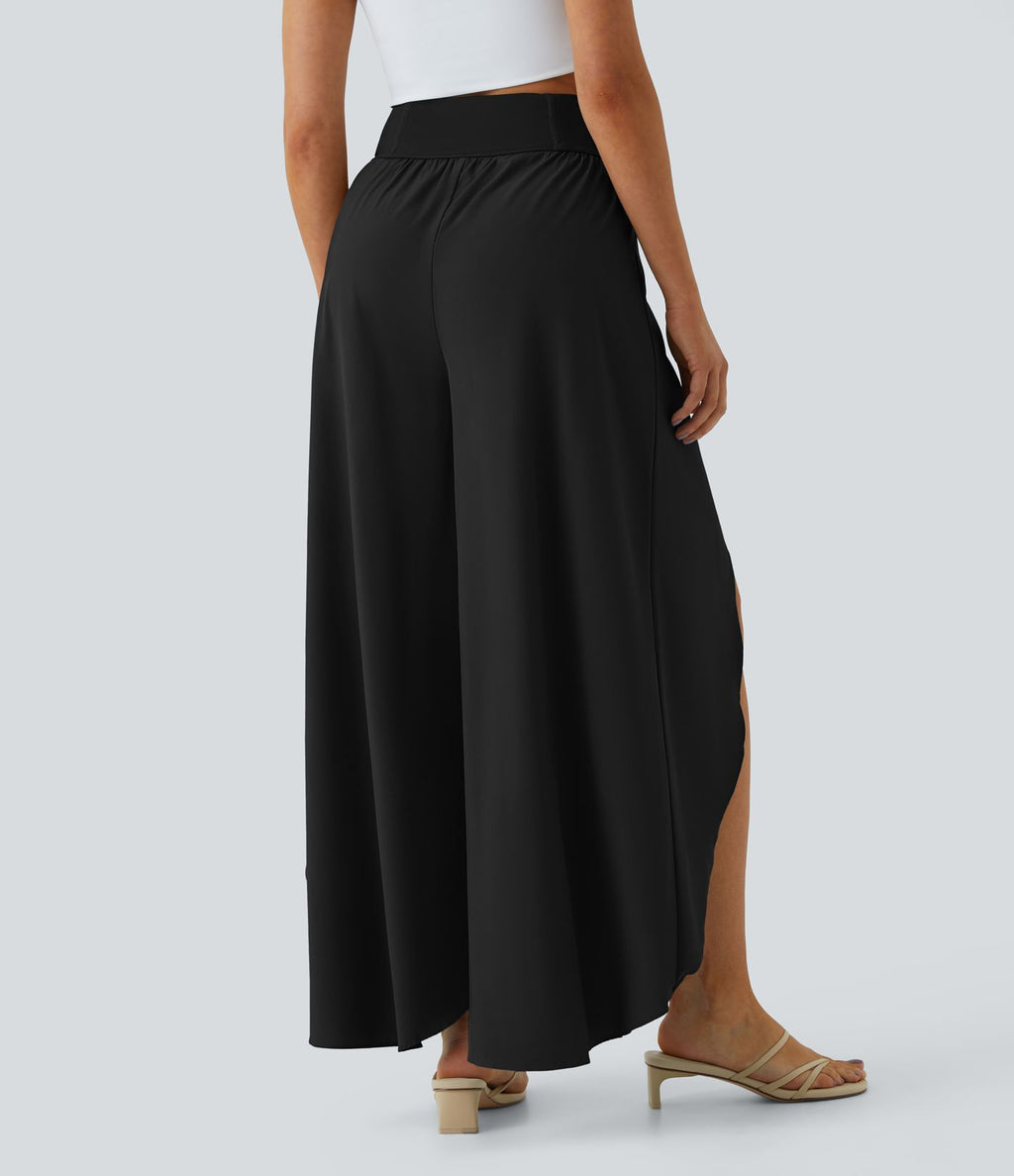 Breezeful™ Pantalon Large Fluide Séchage Rapide Taille Haute Poche Arrière