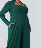 Combinaison grande taille jambe large à manches longues avec poches - Édition Easy Peasy