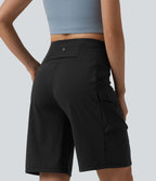 Short cargo yoga ample taille mi-haute avec poches