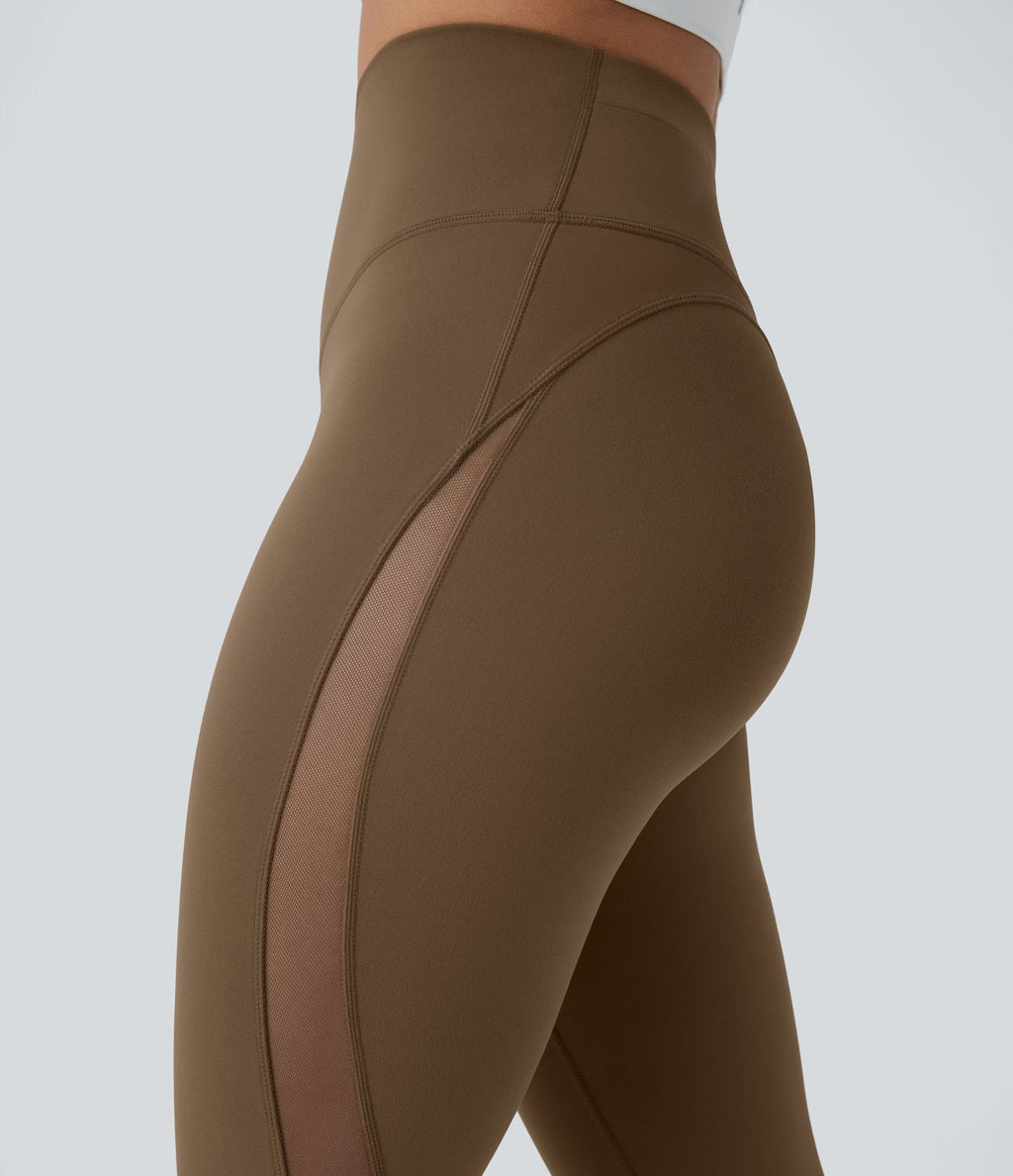 Legging 7/8 d'entraînement gainant taille haute avec mesh contrastant et zip arrière DayStretch avec poches