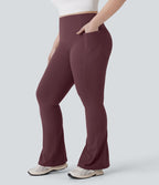 Pantalon de yoga à coupe bootcut gainant galbant taille haute grande taille avec effet scrunch et poches Halara UltraSculpt™