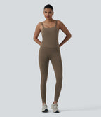 Débardeur court yoga dos nu torsadé doubles bretelles Halara UltraSculpt™ - Longueur allongée