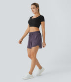 Short 12,5cm Running Fluide 2 en Taille Mi-Haut Cordon de Serrage Mesh Contrastant