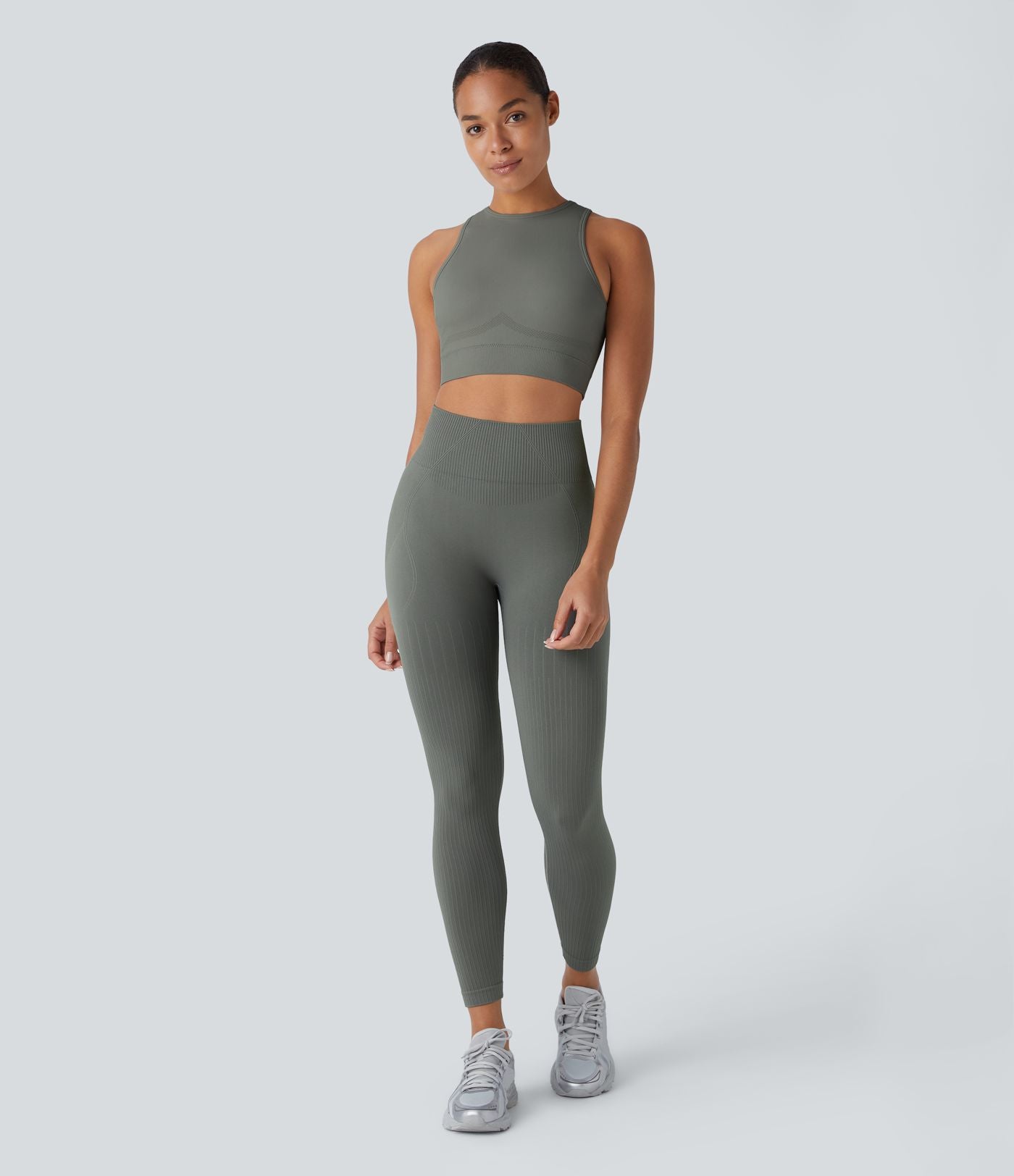 Legging d'entraînement gainant effet push-up taille haute côtelé doux sans couture OneForm Seamless Flow