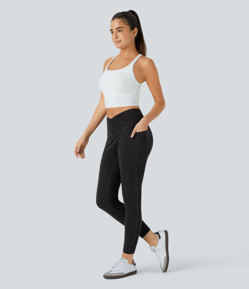 Halara Flex™ Jegging Travail Tricoté Extensible Lavé Poche Latérale Croisée