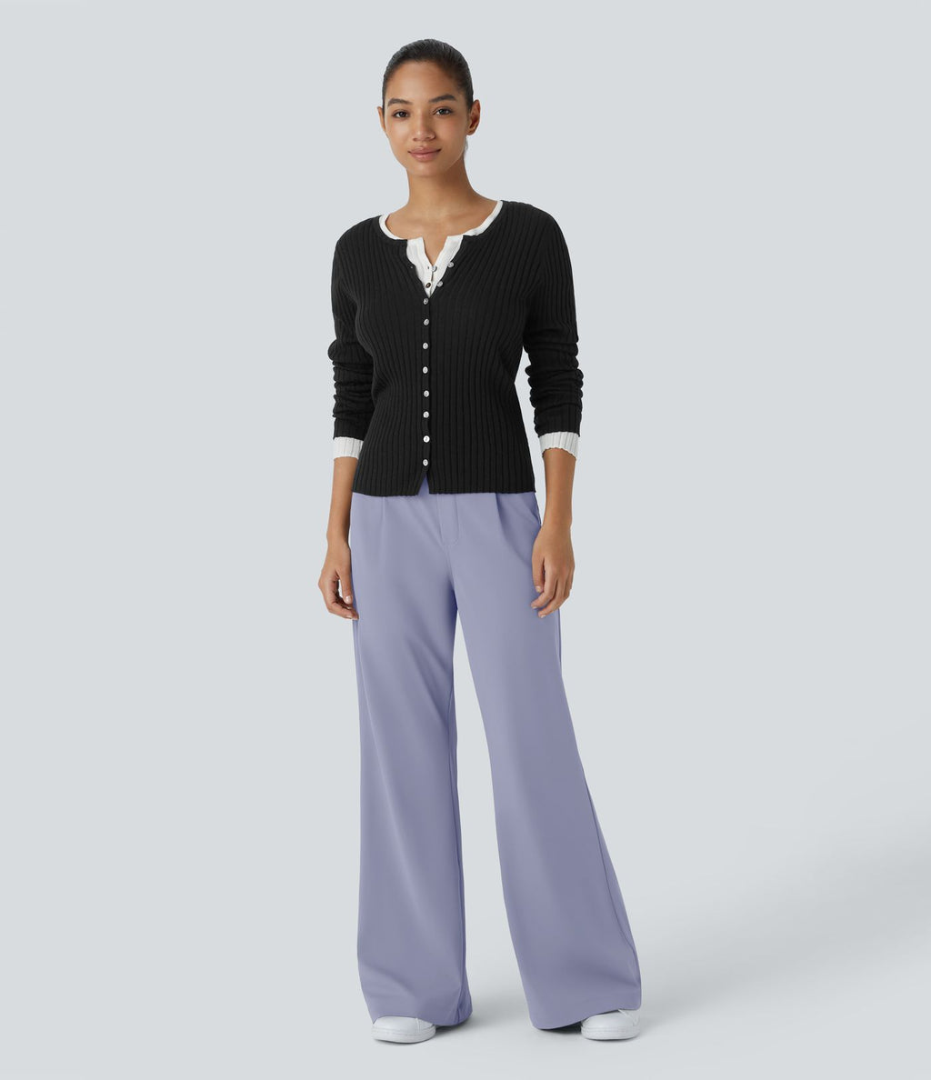 Pantalon tailleur évasé taille haute Halara Flex™ DayStretch avec poches