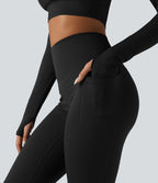 Legging running polaire thermique gainant croisé dos taille haute Halara UltraSculpt™ Heat avec poches