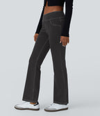 Jean bootcut décontracté Halara Flex™ taille basse avec poches arrière en maille extensible