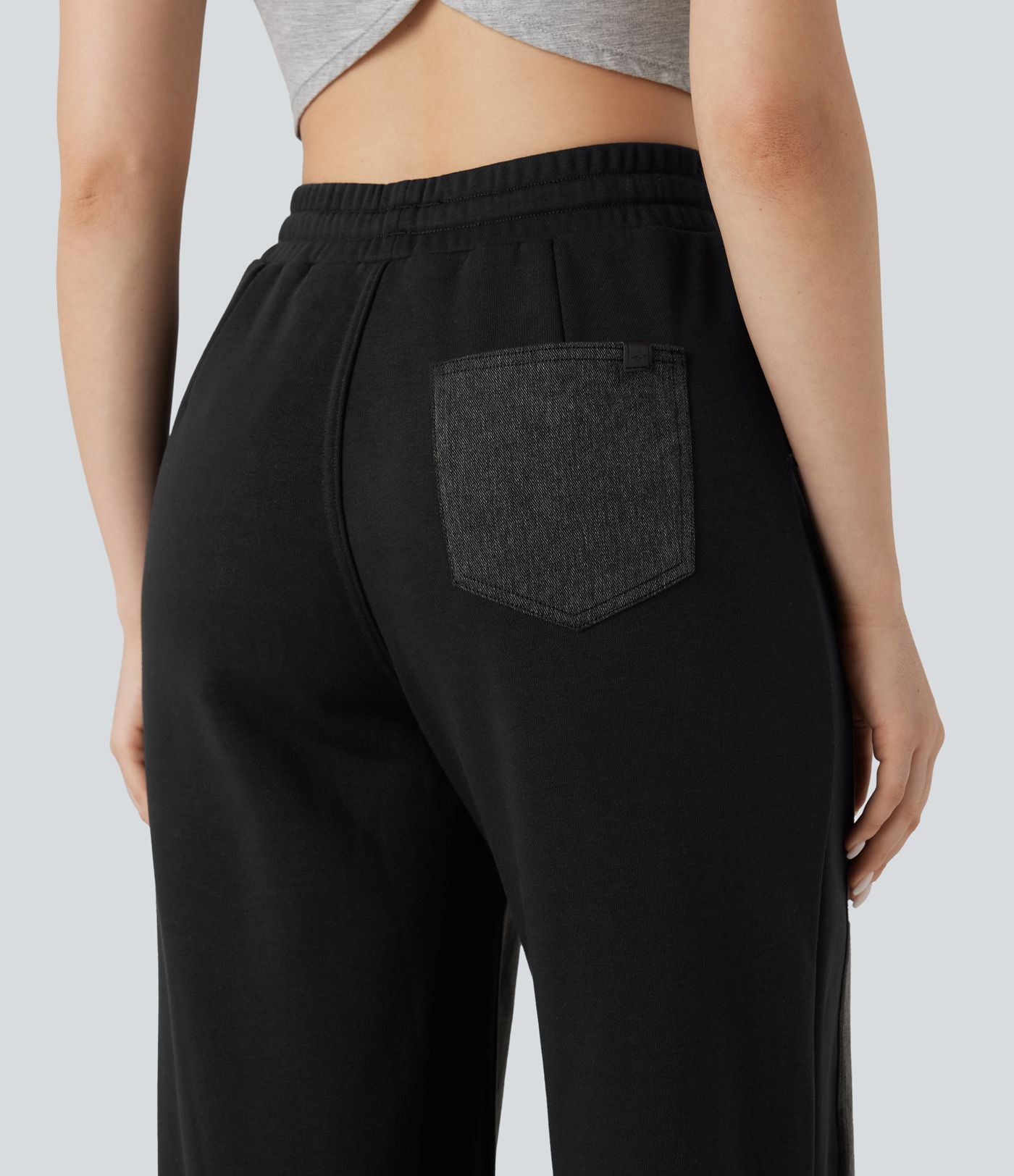 Halara Flex™ Jean larges color block jambes cordon de serrage taille haute avec poches