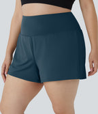 Short 8,8cm Sport Grande Taille 2 en 1 avec Poches Arrière et Poches Latérales Cachées