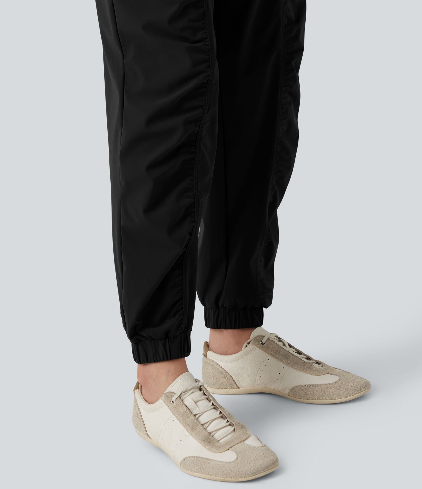 Jogging de course fuselé froncé taille mi-haute à cordon de serrage, séchage rapide, à effet frais InstantCool, avec poches, protection solaire UPF40+