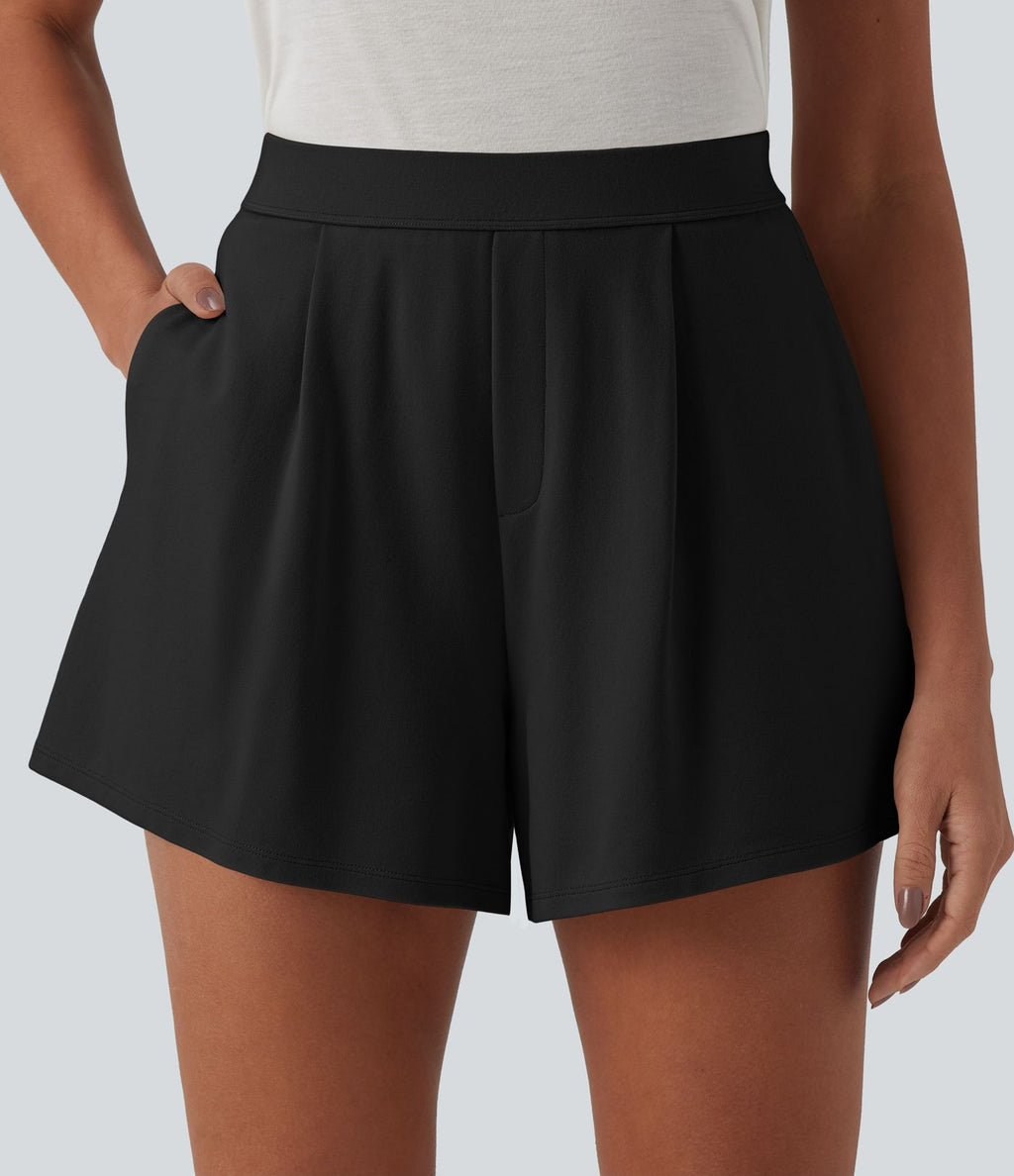 Short tailleur taille haute avec poches