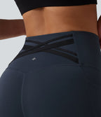 Legging de course capri Halara Ultrasculpt™ taille haute gainant dos croisé avec poches