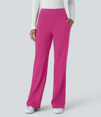 Pantalon tailleur évasé taille mi-haute Halara Flex™ DayStretch avec zip latéral et poches