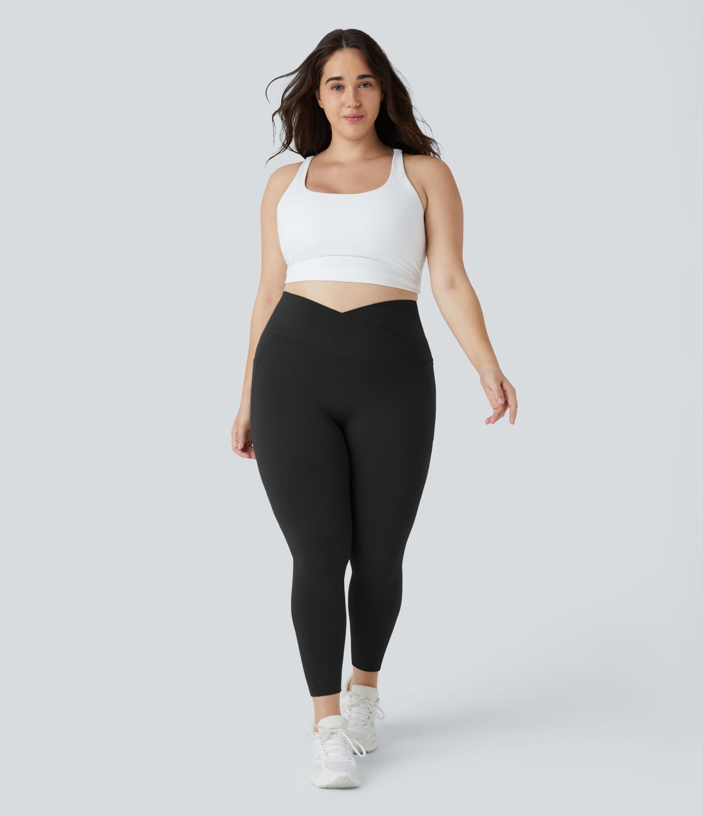 Softlyzero™ Legging Grande Taille Pleine Longueur Taille Haute Poches Latérales Croisée - UPF50+
