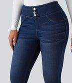Halara Flex™ Denim Heat Legging denim casual 7/8 taille haute avec poches