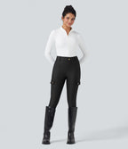 Legging 7/8 brillant taille haute avec poches