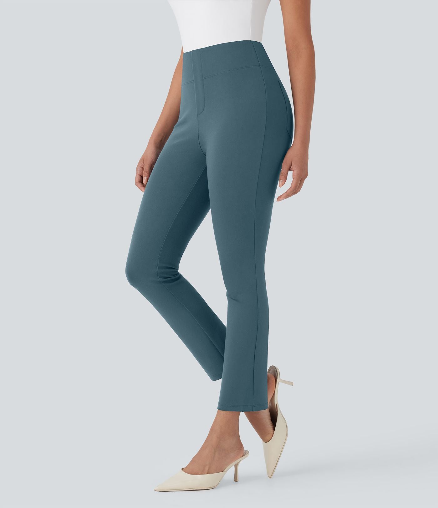 Pantalon de travail fuselé court taille haute Halara Flex™ avec poches