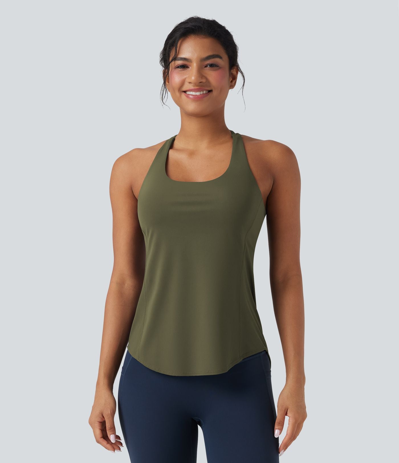 Débardeur running Halara UltraSculpt™ col rond dos croisé bonnets E-G