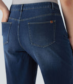 Jean casual grande taille Halara Flex™ tricot extensible délavé taille haute jambe large ourlet roulotté avec poches