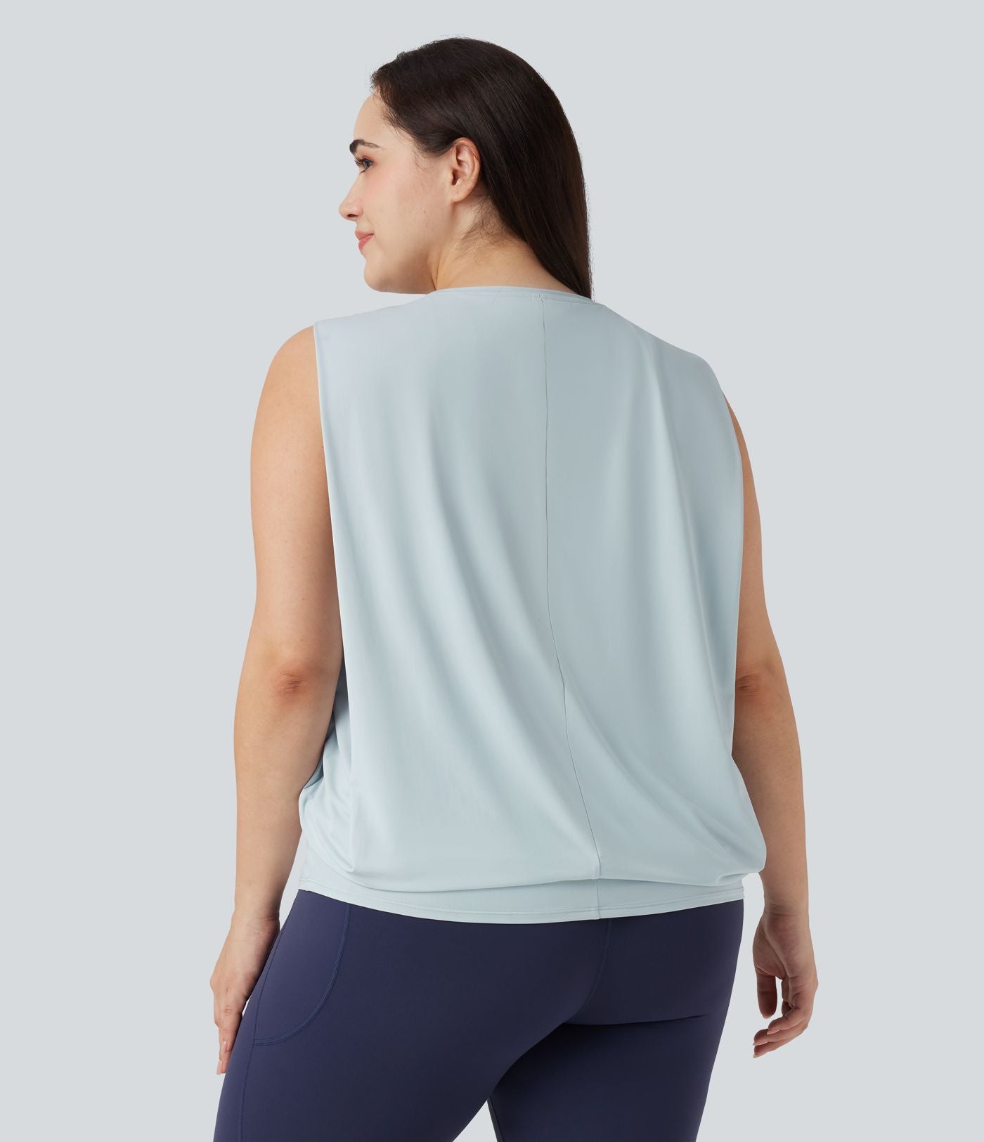 Débardeur yoga grande taille col rond Cool Touch - UPF50+